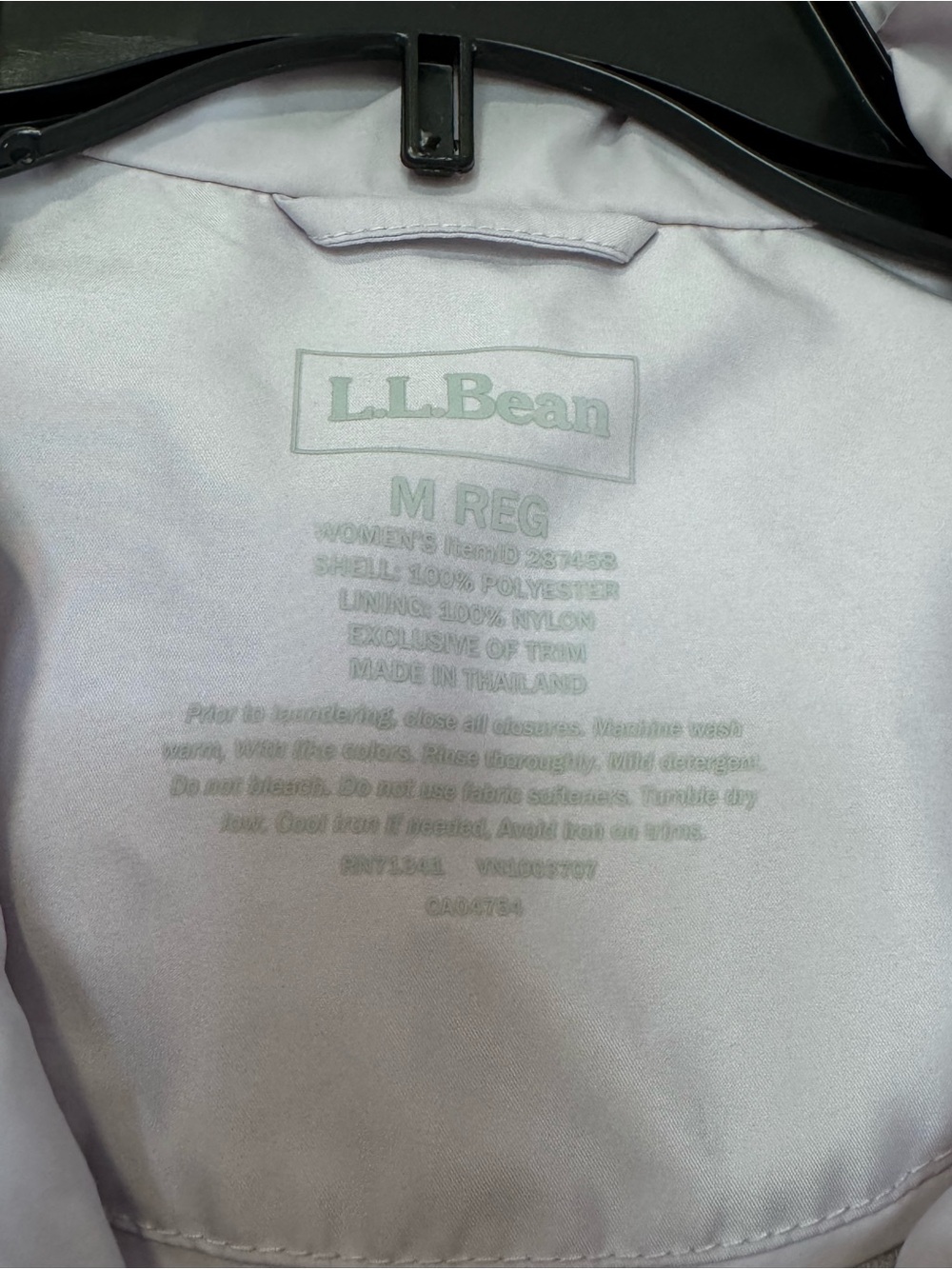 L.L.Bean Jacket Women’s M Regular Hooded Waterproof Lilac - Picture 4 of 14
